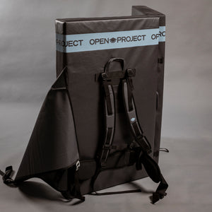 Black crash pad with 'Open Project' branding on a gray background